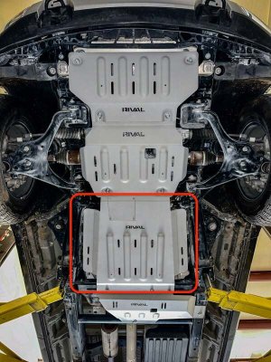 Ford F150 Skid Plate - Rival 4x4 - Aluminum Transmission Catalytic Converter - `15-`27